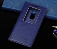 Кожен калъф FLIP COVER S-Veiw за LG G2 Mini D620 / LG G2 Mini Dual D618 тъмно син